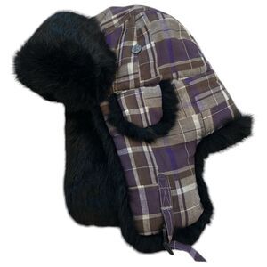 Mad bomber, real rabbit, Black Fur Trapper Hat